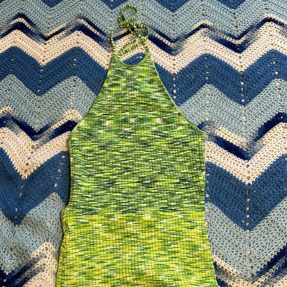 GREEN KNIT MIDI DRESS. - Picture 3 of 6